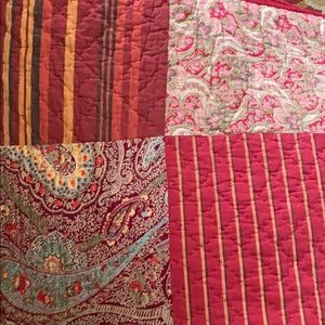 Pottery Barn King Size Quilt and 3 Euro Shams